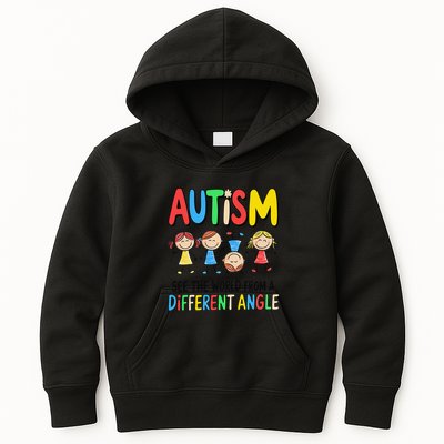 Autism Seeing The World From A Different Angle Autism Kids Hoodie