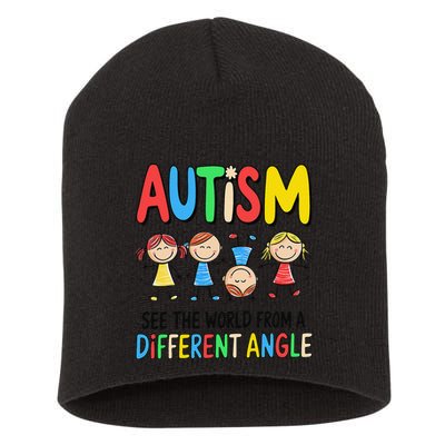 Autism Seeing The World From A Different Angle Autism Short Acrylic Beanie