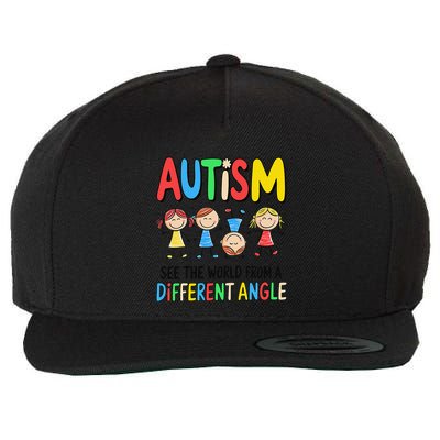 Autism Seeing The World From A Different Angle Autism Wool Snapback Cap