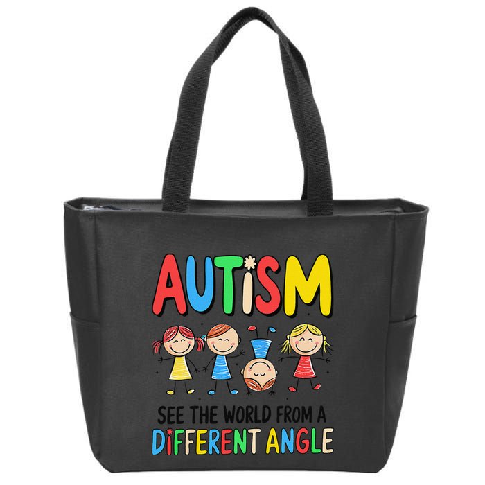 Autism Seeing The World From A Different Angle Autism Zip Tote Bag