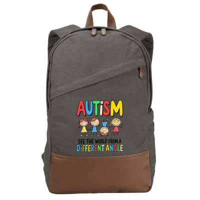 Autism Seeing The World From A Different Angle Autism Cotton Canvas Backpack