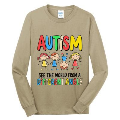 Autism Seeing The World From A Different Angle Autism Tall Long Sleeve T-Shirt
