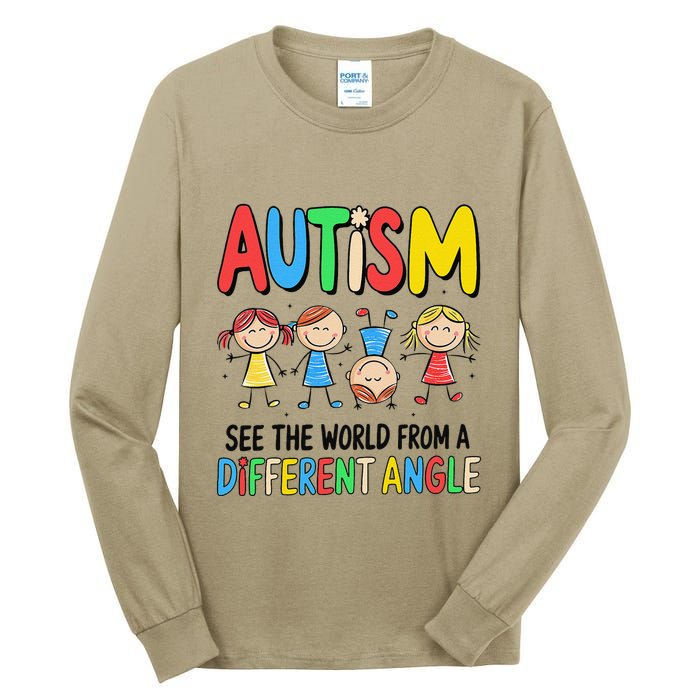 Autism Seeing The World From A Different Angle Autism Tall Long Sleeve T-Shirt