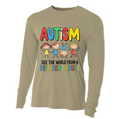 Autism Seeing The World From A Different Angle Autism Cooling Performance Long Sleeve Crew
