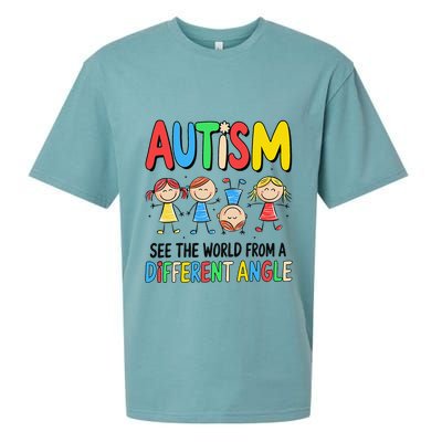 Autism Seeing The World From A Different Angle Autism Sueded Cloud Jersey T-Shirt