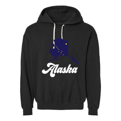 Alaska State The Last Frontier Alaska Home Garment-Dyed Fleece Hoodie