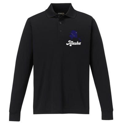 Alaska State The Last Frontier Alaska Home Performance Long Sleeve Polo