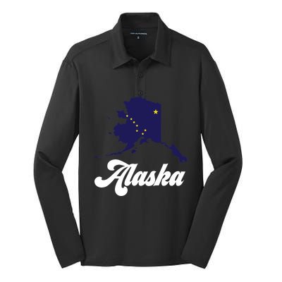 Alaska State The Last Frontier Alaska Home Silk Touch Performance Long Sleeve Polo