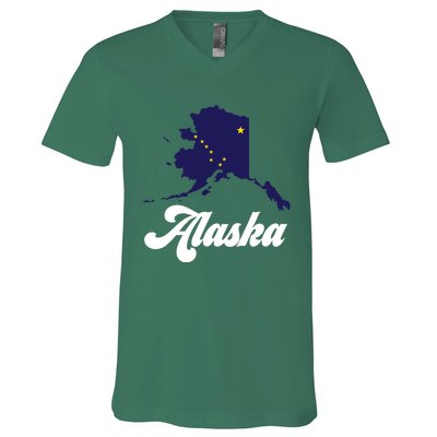 Alaska State The Last Frontier Alaska Home V-Neck T-Shirt