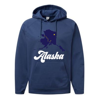 Alaska State The Last Frontier Alaska Home Performance Fleece Hoodie