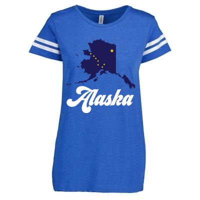 Alaska State The Last Frontier Alaska Home Enza Ladies Jersey Football T-Shirt