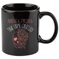 Anxious Stressed True Crime Obsessed Murder Shows Podcast 11oz C Handle Ceramic Mug