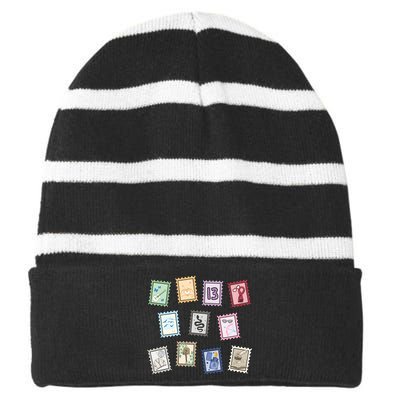 Album Stamps Taylor Striped Beanie with Solid Band