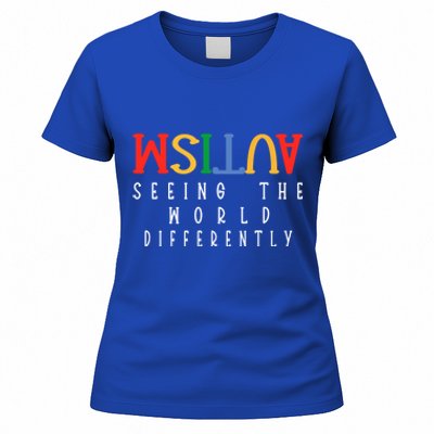 Autism Seeing The World Differently Autism Awareness Month Gift Women's T-Shirt