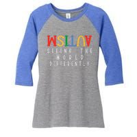 Autism Seeing The World Differently Autism Awareness Month Gift Women's Tri-Blend 3/4-Sleeve Raglan Shirt