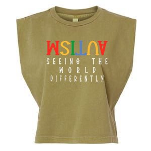 Autism Seeing The World Differently Autism Awareness Month Gift Garment-Dyed Women's Muscle Tee