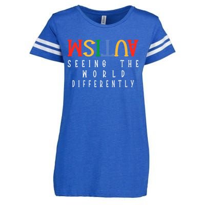 Autism Seeing The World Differently Autism Awareness Month Gift Enza Ladies Jersey Football T-Shirt