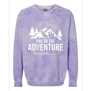 And So The Adventure Begins Camping Road Trip Colorblast Crewneck Sweatshirt