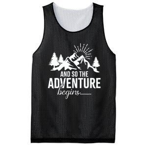 And So The Adventure Begins Camping Road Trip Mesh Reversible Basketball Jersey Tank