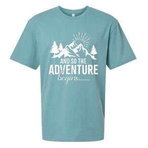 And So The Adventure Begins Camping Road Trip Sueded Cloud Jersey T-Shirt