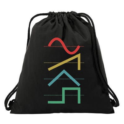 Analog Synthesizer Techno Waveform Synth Nerd Drawstring Bag