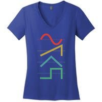 Analog Synthesizer Techno Waveform Synth Nerd Women's V-Neck T-Shirt