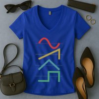 Analog Synthesizer Techno Waveform Synth Nerd Women's V-Neck T-Shirt