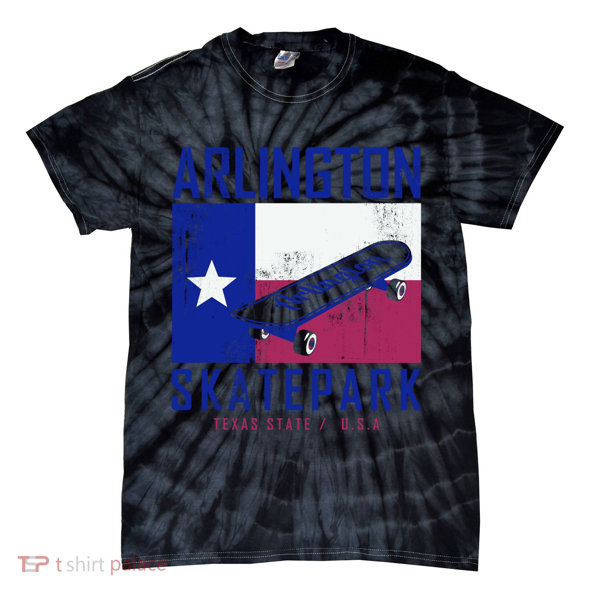 Arlington Skatepark Texas Tie-Dye T-Shirt