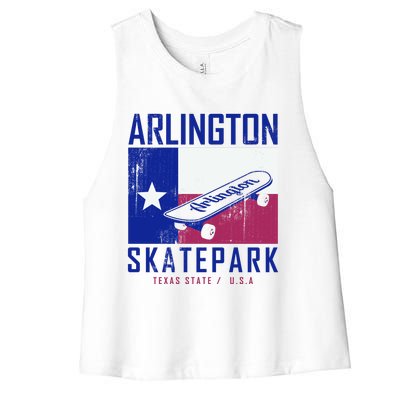 Arlington Skatepark Texas Women's Racerback Cropped Tank