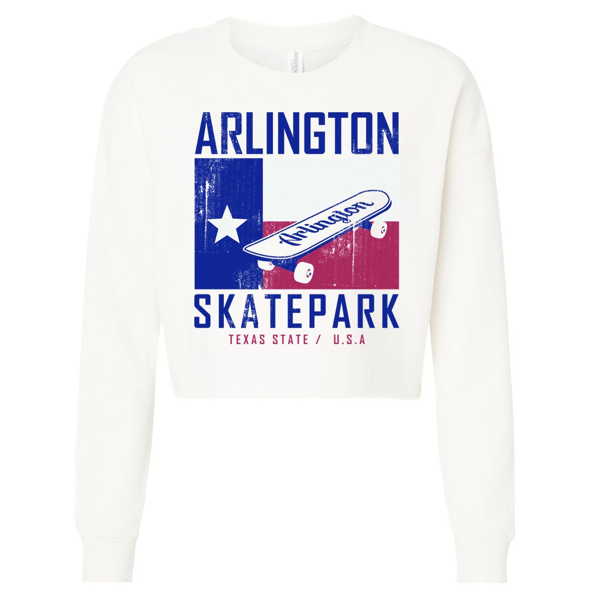 Arlington Skatepark Texas Cropped Pullover Crew