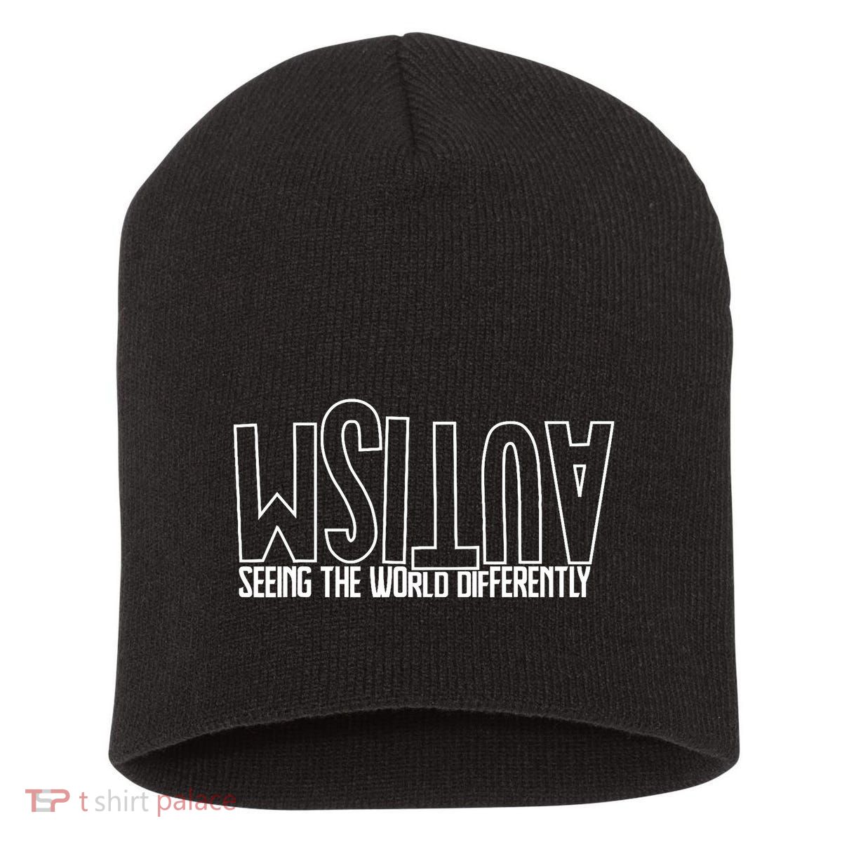 Autism Seeing The World Differently Awareness Short Acrylic Beanie