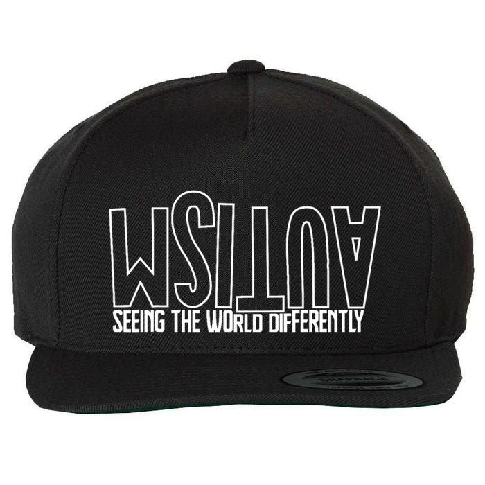 Autism Seeing The World Differently Awareness Wool Snapback Cap