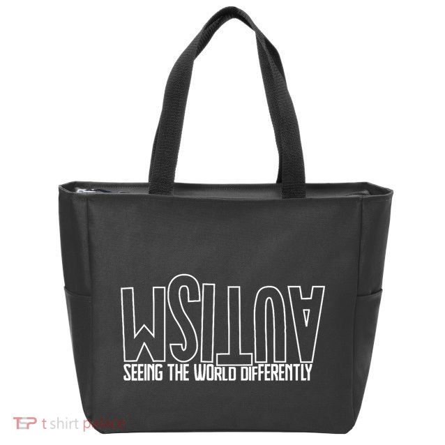 Autism Seeing The World Differently Awareness Zip Tote Bag