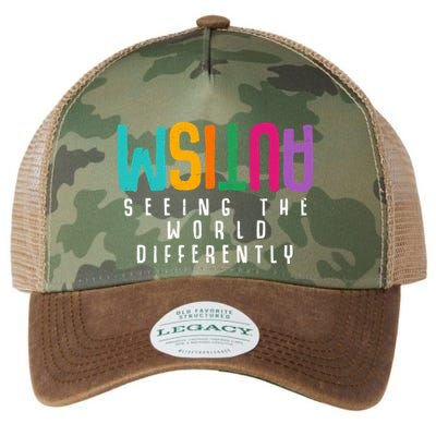 Autism Seeing The World Differently Support Autism Awareness Gift Legacy Tie Dye Trucker Hat