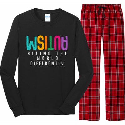 Autism Seeing The World Differently Support Autism Awareness Gift Long Sleeve Pajama Set