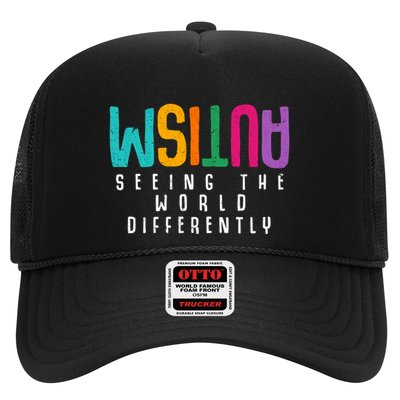 Autism Seeing The World Differently Support Autism Awareness Gift Trucker Hat