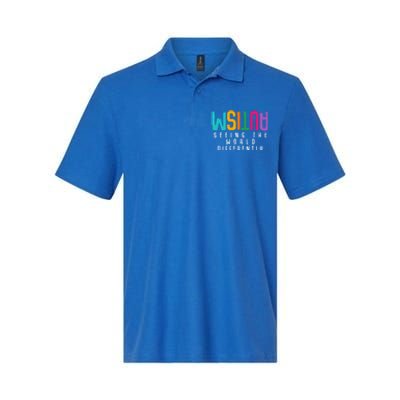 Autism Seeing The World Differently Support Autism Awareness Gift Softstyle Adult Sport Polo