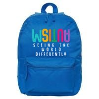 Autism Seeing The World Differently Support Autism Awareness Gift 16 in Basic Backpack