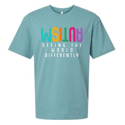 Autism Seeing The World Differently Support Autism Awareness Gift Sueded Cloud Jersey T-Shirt