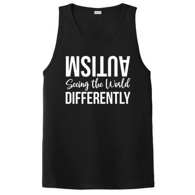 Autism Seeing The World Defferently And Happily Funny 2023 Gift PosiCharge Competitor Tank