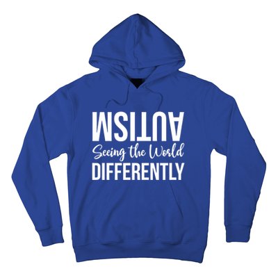 Autism Seeing The World Defferently And Happily Funny 2023 Gift Hoodie