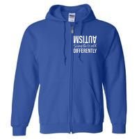 Autism Seeing The World Defferently And Happily Funny 2023 Gift Full Zip Hoodie