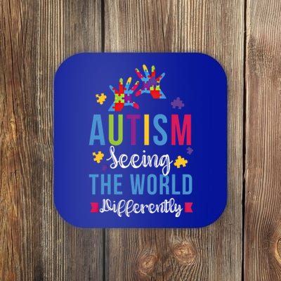 Autism Seeing The World Differently April Awareness Month Funny Gift Coaster