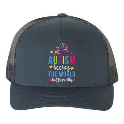 Autism Seeing The World Differently April Awareness Month Funny Gift Yupoong Adult 5-Panel Trucker Hat