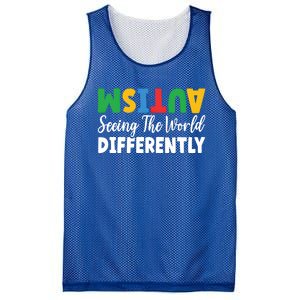 Autism Seeing The World Differently Asd Autistic Gift Mesh Reversible Basketball Jersey Tank