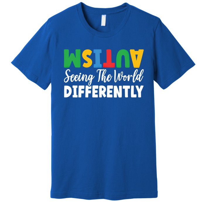 Autism Seeing The World Differently Asd Autistic Gift Premium T-Shirt