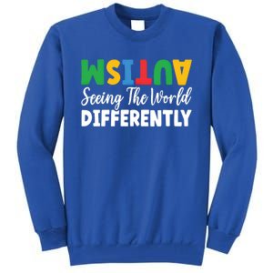 Autism Seeing The World Differently Asd Autistic Gift Tall Sweatshirt