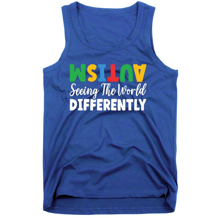 Autism Seeing The World Differently Asd Autistic Gift Tank Top