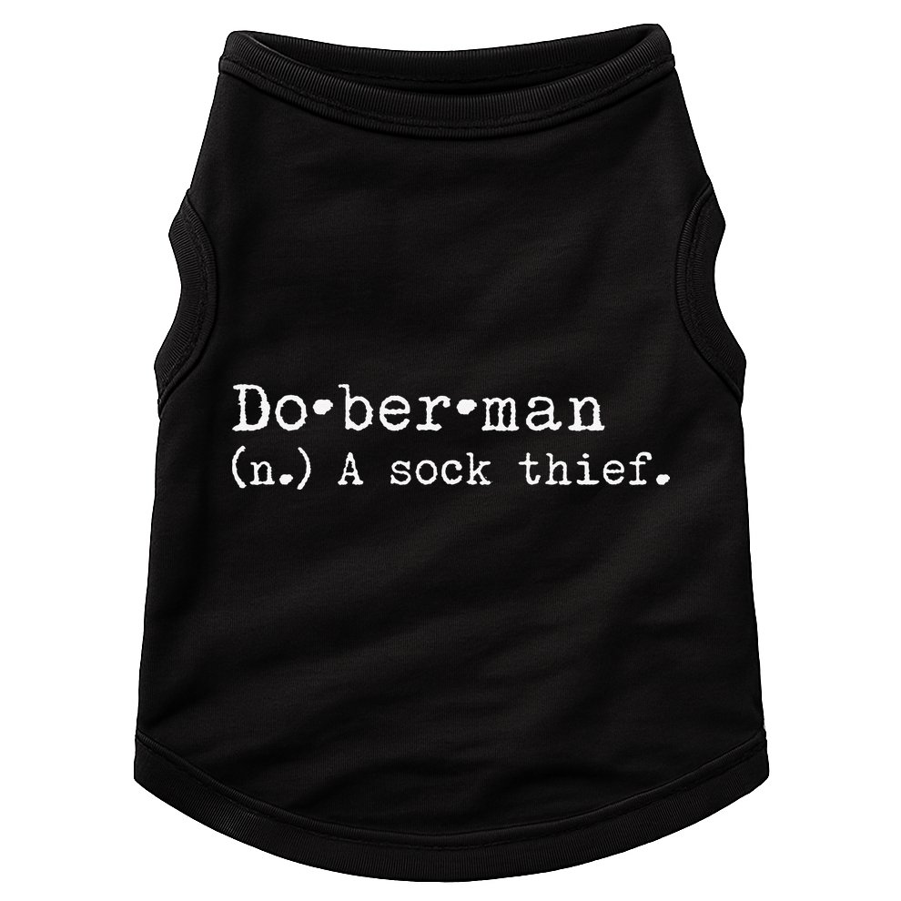 A Sock Thief Doberman Dog funny pet lovers Doggie Tank