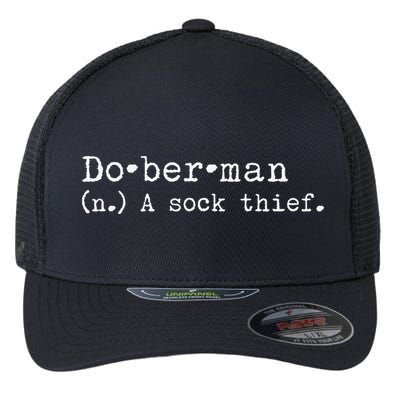 A Sock Thief Doberman Dog funny pet lovers Flexfit Unipanel Trucker Cap